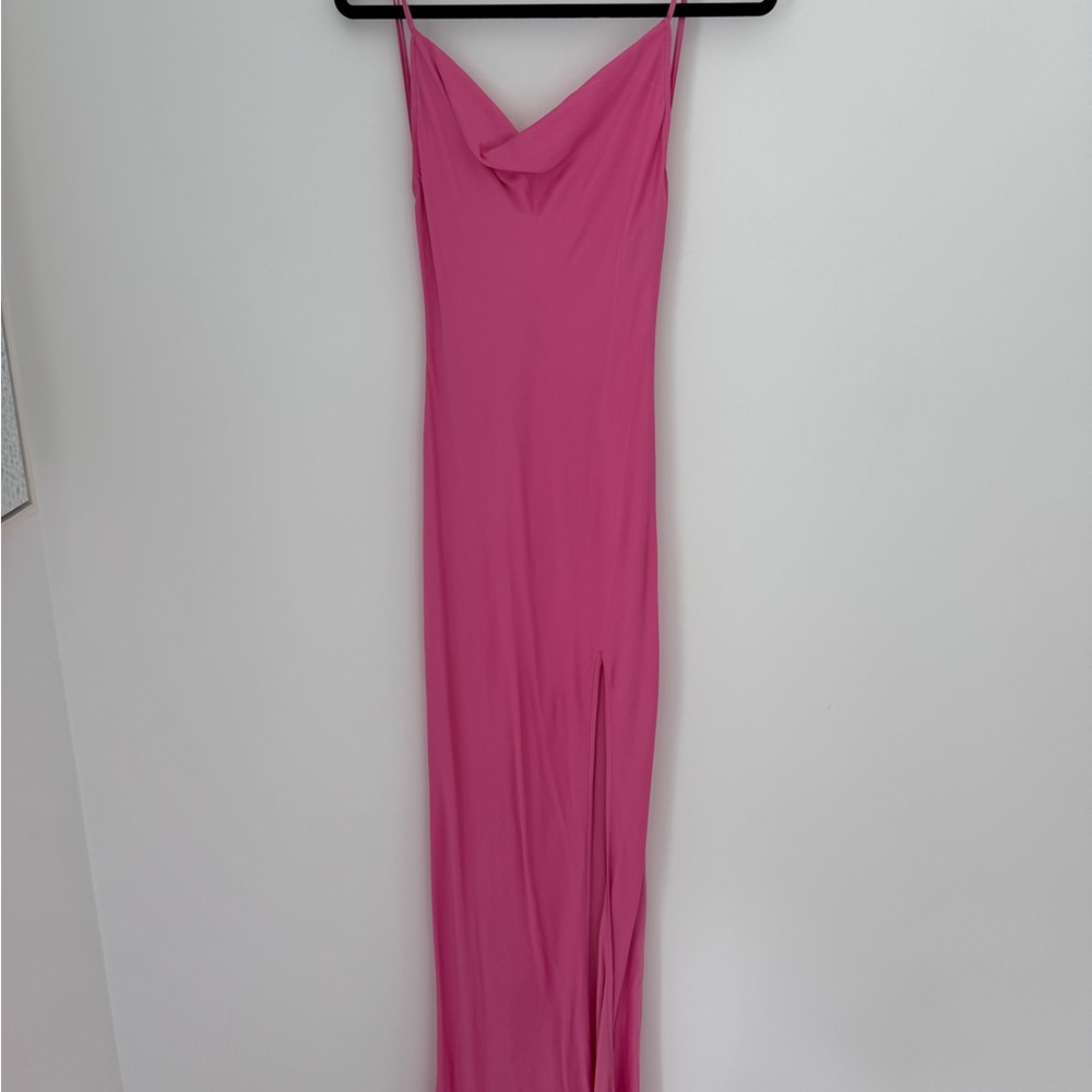 Meshki Pink Spaghetti Strap Slip Maxi Dress